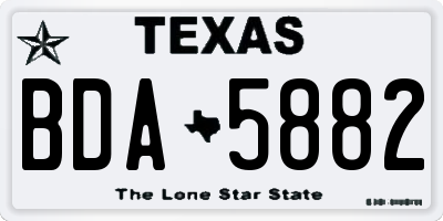 TX license plate BDA5882