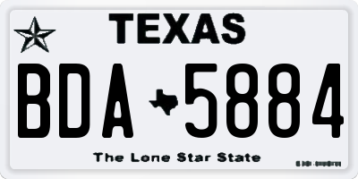 TX license plate BDA5884