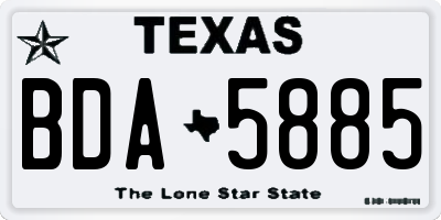 TX license plate BDA5885