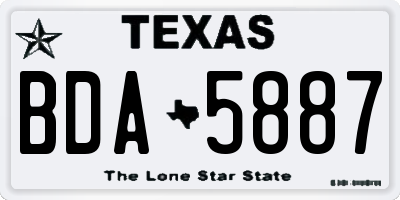TX license plate BDA5887