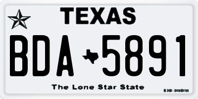 TX license plate BDA5891