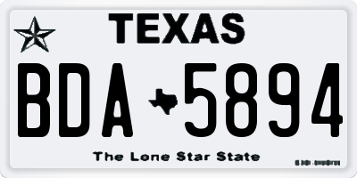 TX license plate BDA5894