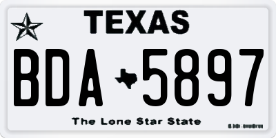 TX license plate BDA5897