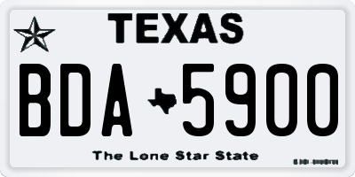 TX license plate BDA5900