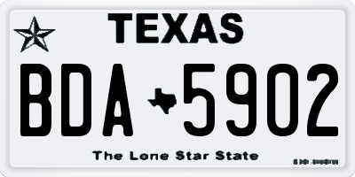 TX license plate BDA5902