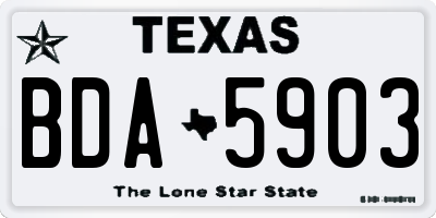 TX license plate BDA5903
