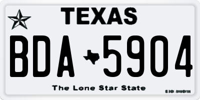 TX license plate BDA5904