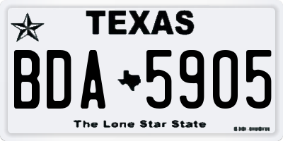 TX license plate BDA5905
