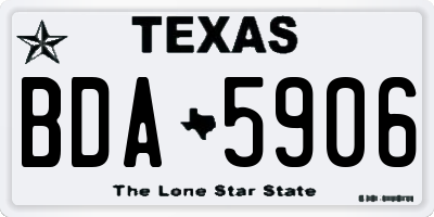 TX license plate BDA5906