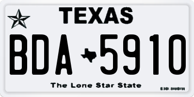 TX license plate BDA5910