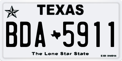TX license plate BDA5911