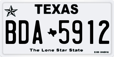 TX license plate BDA5912