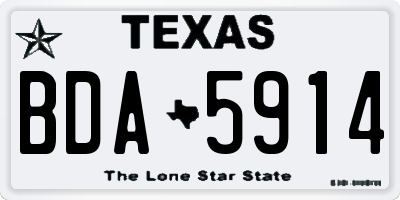 TX license plate BDA5914