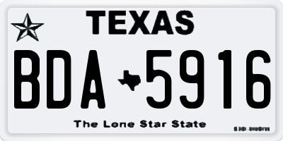 TX license plate BDA5916