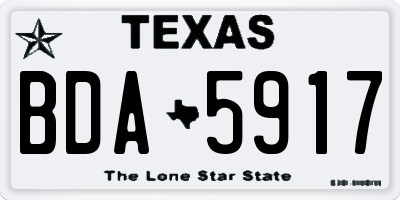 TX license plate BDA5917