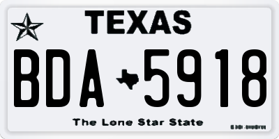 TX license plate BDA5918