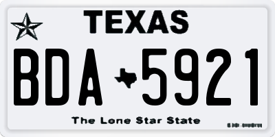 TX license plate BDA5921