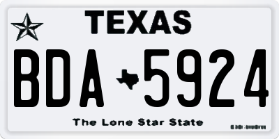 TX license plate BDA5924