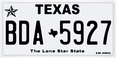 TX license plate BDA5927