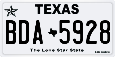 TX license plate BDA5928