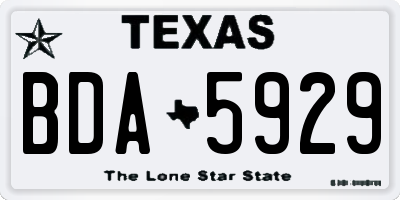 TX license plate BDA5929