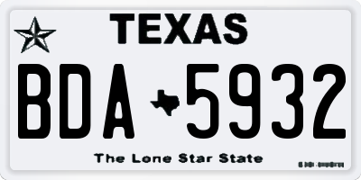 TX license plate BDA5932