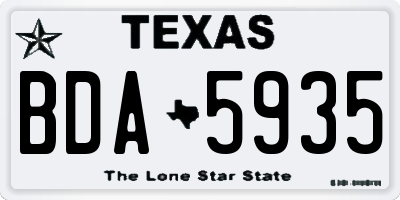 TX license plate BDA5935