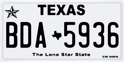 TX license plate BDA5936