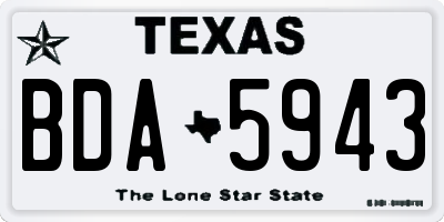 TX license plate BDA5943