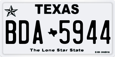TX license plate BDA5944