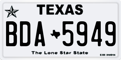 TX license plate BDA5949