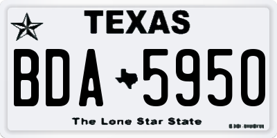 TX license plate BDA5950