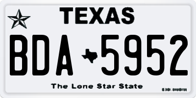 TX license plate BDA5952