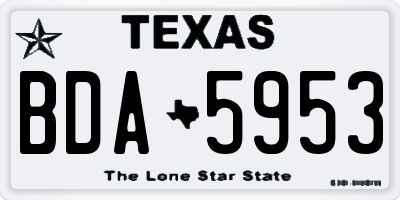 TX license plate BDA5953