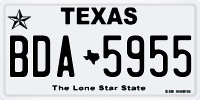 TX license plate BDA5955