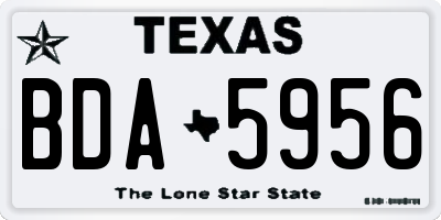 TX license plate BDA5956
