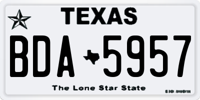 TX license plate BDA5957