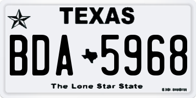 TX license plate BDA5968