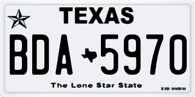 TX license plate BDA5970