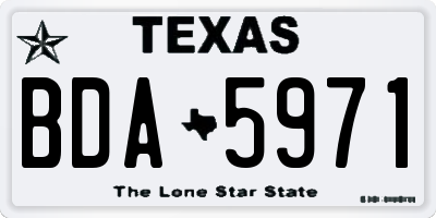 TX license plate BDA5971