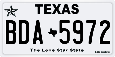 TX license plate BDA5972