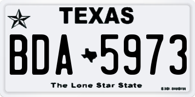 TX license plate BDA5973