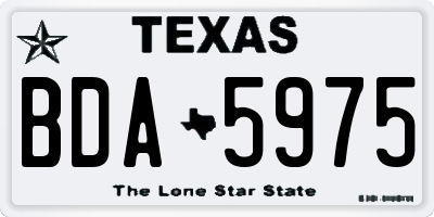 TX license plate BDA5975