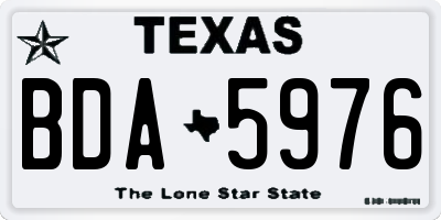 TX license plate BDA5976