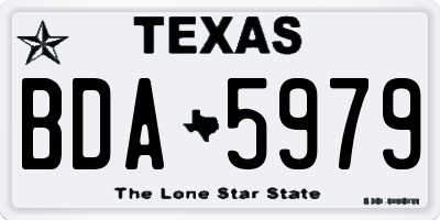 TX license plate BDA5979