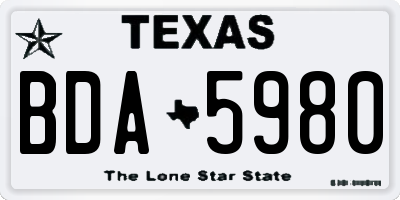 TX license plate BDA5980