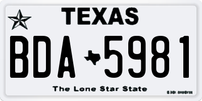 TX license plate BDA5981