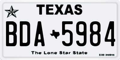 TX license plate BDA5984