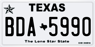 TX license plate BDA5990
