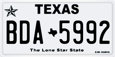 TX license plate BDA5992